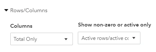 Section where you can add and adjust rows and columns in your cash flow statement in QuickBooks.