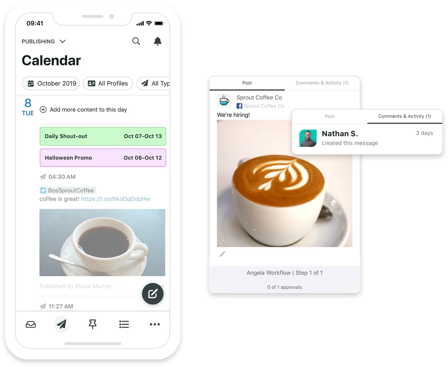 Sprout Social's publishing and scheduling tools.