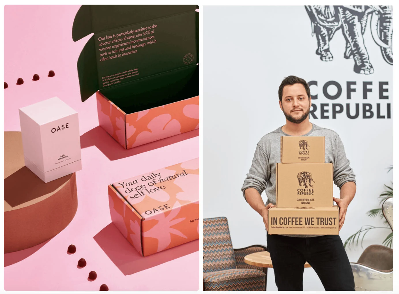 OASE and Coffee Republic custom boxes.