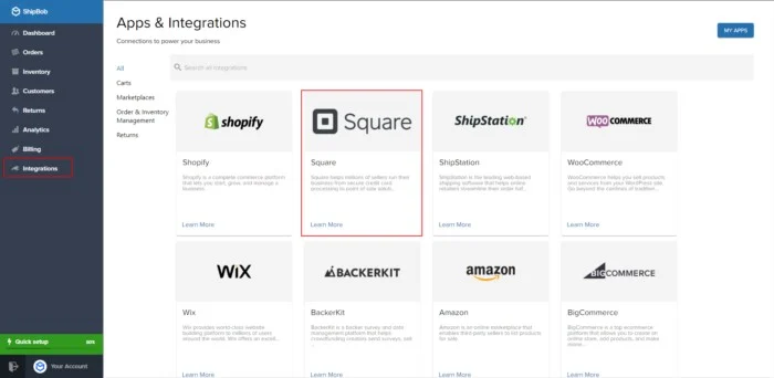 ShipBob apps and integrations.