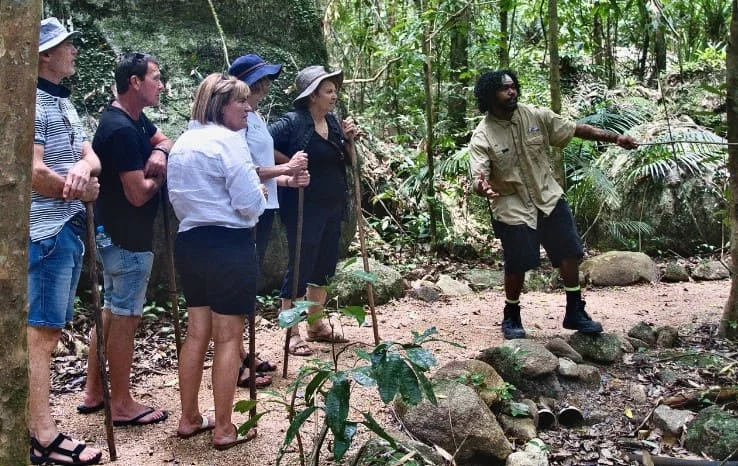 Local tour guide leading 5 tourists