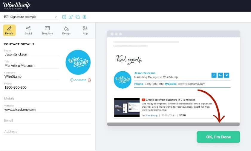 WiseStamp email signature generator