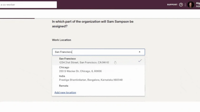Inputting employee details.