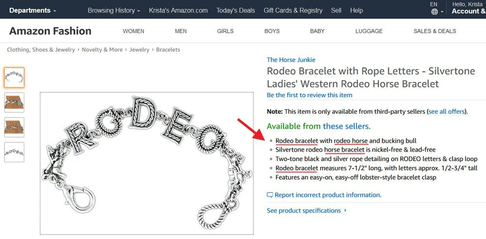 Showing a snapshot of important details about the product.