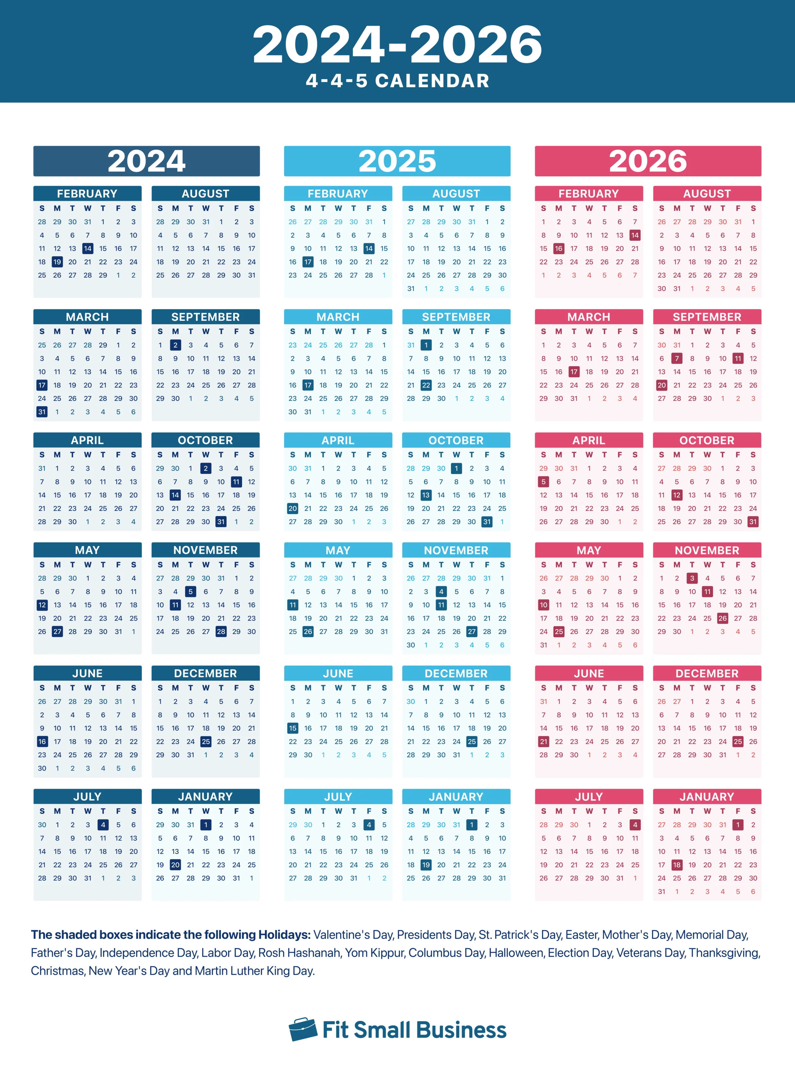 Screenshot of 4-4-5 Retail Calendar.