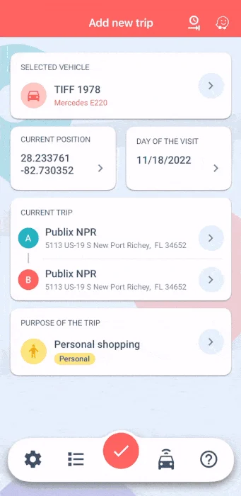 A GIF showing how MileageWise integrates with Waze.