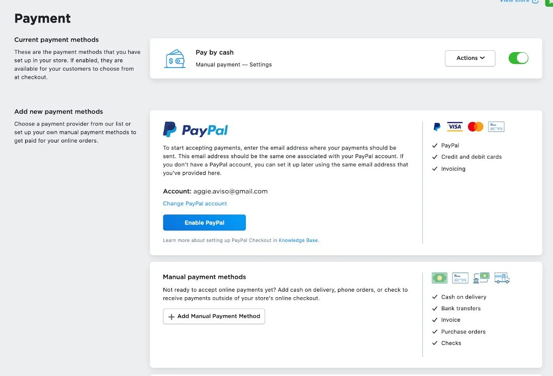 Setting up payment methods.