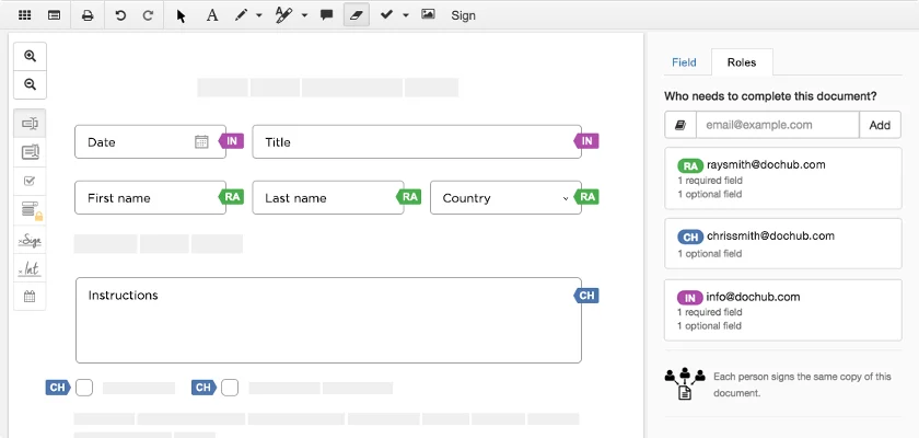 Example of a document require multiple signatures from DocHub