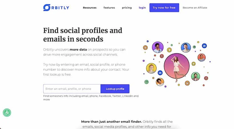 Home page of Orbitly's website.
