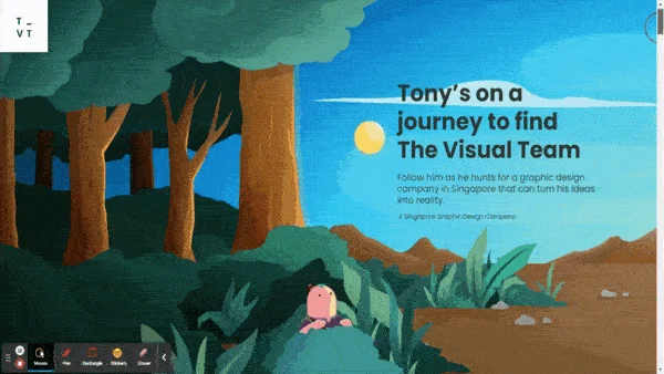 The Visual Team marketing examples of one-page websites
