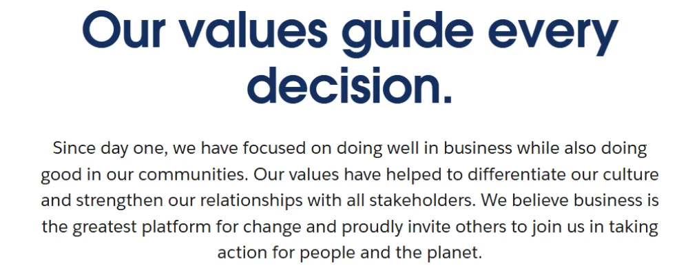 Salesforce business philosophy