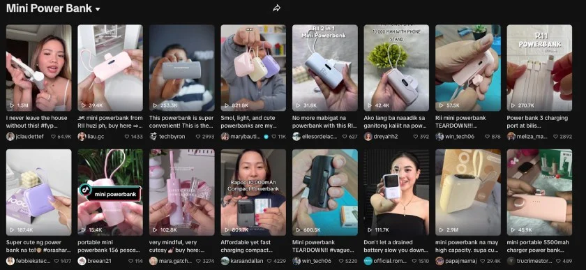 TikTok viral product mini power bank UGC.