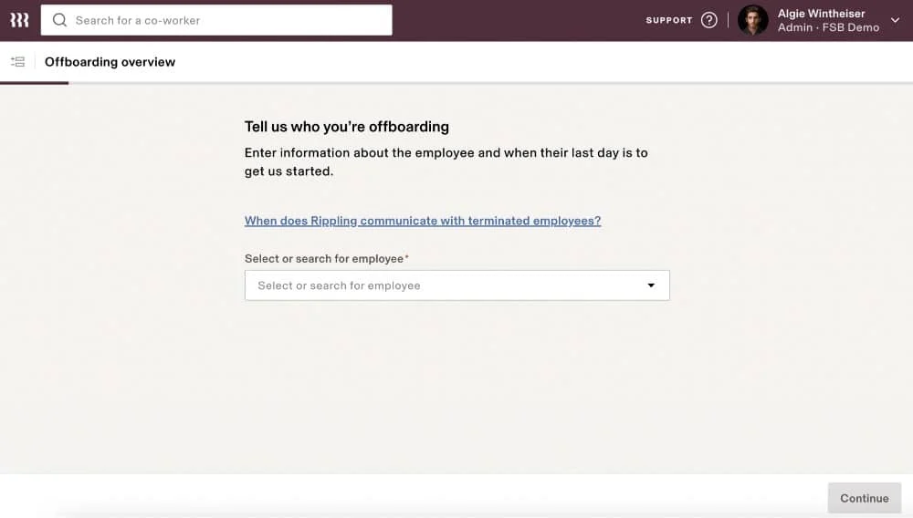 Offboarding flow.