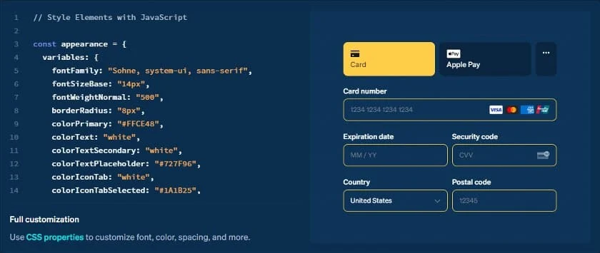 Stripe developer friendly payments services provider.