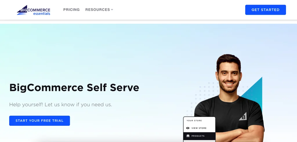 BigCommerce free trial sign up page.