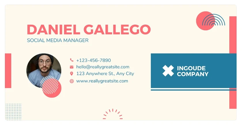 Example of an email signature for a creative
